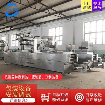 全自動連續拉伸真空包裝機 鮮肉冷凍肉拉伸膜真空包裝機生產設備