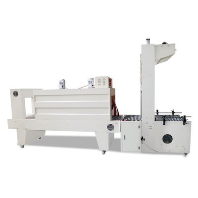 袖口式自動套膜機5040+6040玻璃水飲料啤酒收縮套袋封口包裝機