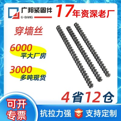 現(xiàn)貨碳鋼Q235 12 14 16 通絲螺栓對(duì)拉絲桿穿墻螺桿 穿墻絲