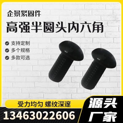 現貨高強度半圓頭內六角螺絲4.8級8.8級蘑菇頭沉頭盤頭內六角螺絲
