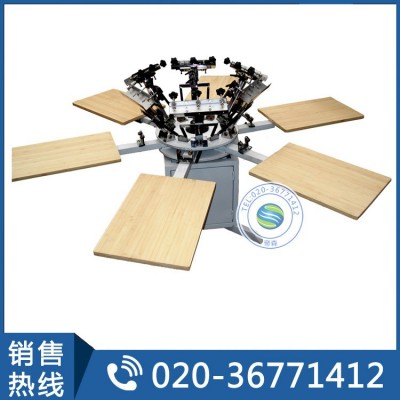 廣州帝森6色無紡布平面絲印機 布袋印刷 T恤絲網(wǎng)絲印機印刷機印