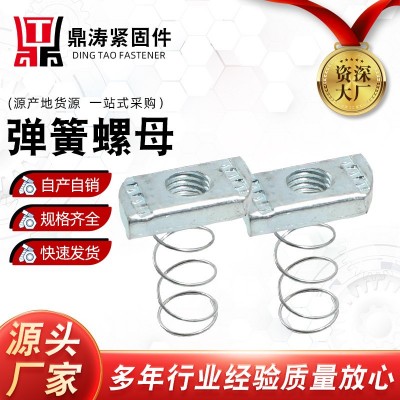 供應鍍鋅彈簧螺母 C型鋼抗震支架配件彈簧螺帽