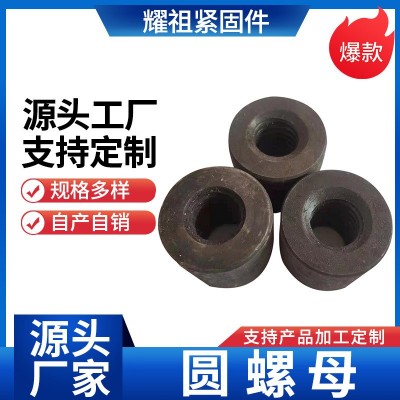 廠家供應(yīng)圓螺母本色現(xiàn)貨冷墩?qǐng)A螺母全螺紋焊接圓柱螺帽連接件