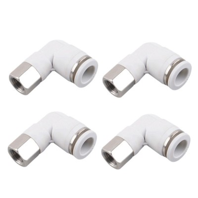 氣動氣管快速快插接頭PLF8-01內絲內螺紋90度直角L型彎通彎頭接頭