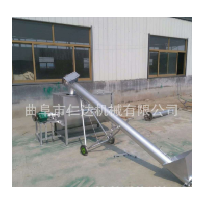 管徑圓筒型絞龍?zhí)崃蠙C 小型管式螺旋提升機 鋸末顆粒上料機