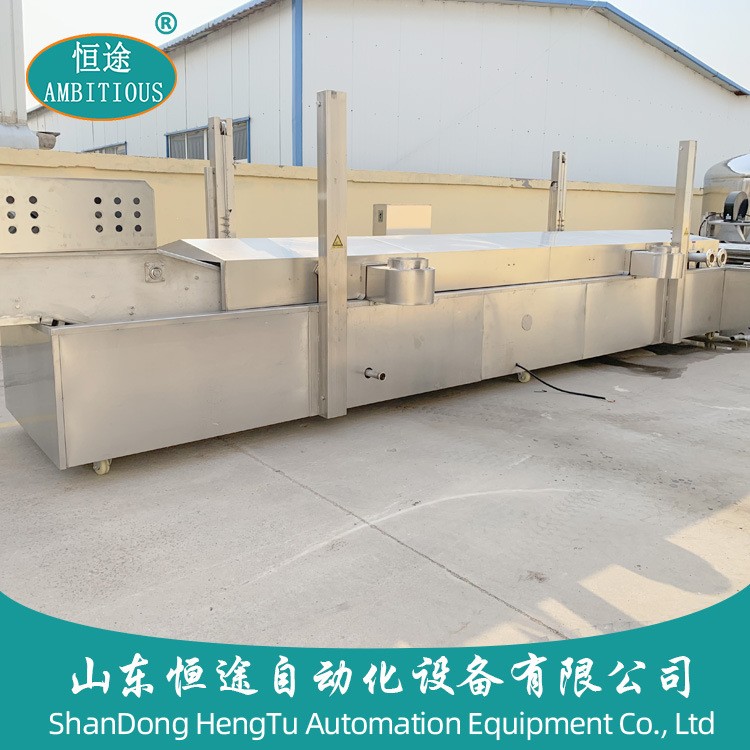 連續式自動出料油炸機 商用油炸設備 小龍蝦面筋麻球成型油炸線