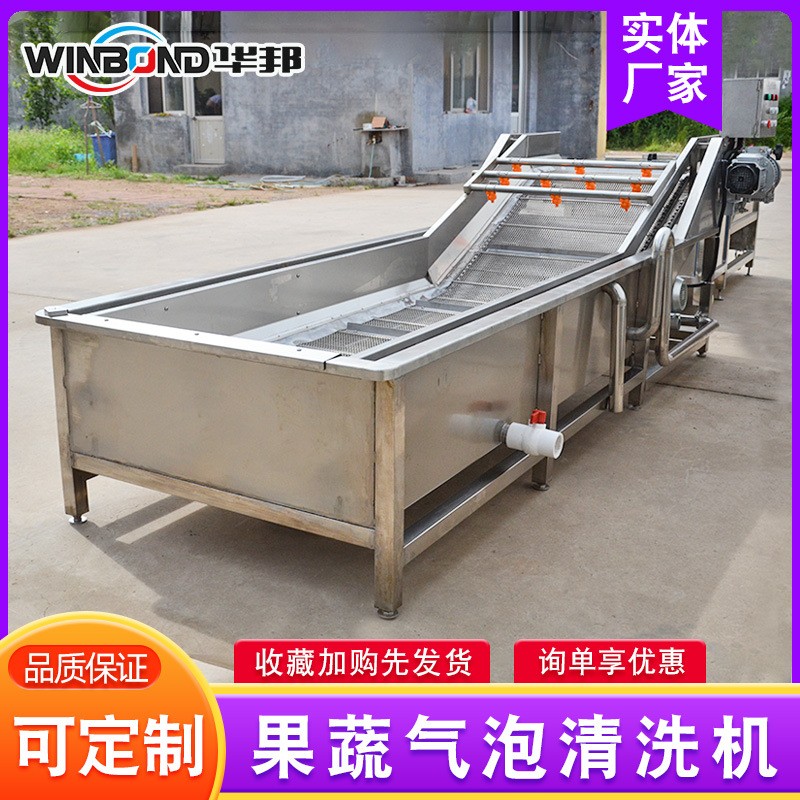 大型不銹鋼噴淋式清洗機(jī) 海鮮類自動(dòng)掛冰機(jī) 空心菜氣泡清洗流水線