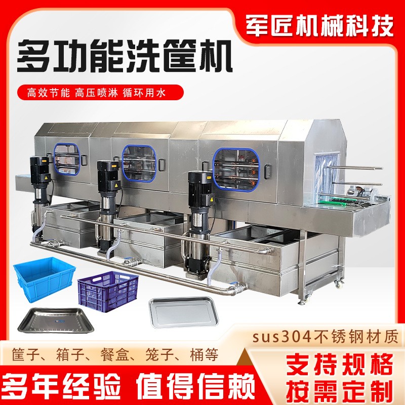 不銹鋼塑料筐清洗機(jī)設(shè)備 高壓噴淋周轉(zhuǎn)框清洗機(jī) 洗筐機(jī)直供