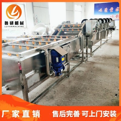 新款不銹鋼5米長芒果氣泡清洗機 小龍蝦清洗設備 果蔬清洗機