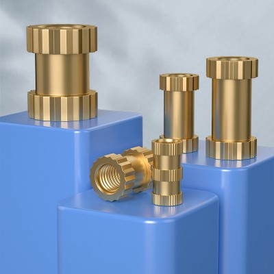 通孔銅嵌件注塑螺母銅預(yù)埋件銅滾花螺母 1件