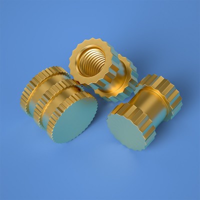 盲孔銅鑲嵌件 注塑銅螺母 銅預埋件 銅滾花銅件M2M2.5M3M4M5M6M8   1件