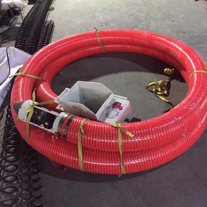 車載抽糧機(jī)散糧裝車吸糧機(jī)紅色軟管絞龍上料裝車倒糧軟管吸糧機(jī)