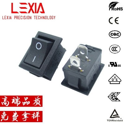 高品質KCD1船型開關 兩檔兩腳21*15mm方形翹板開關 UL/CE/KC 認證  100個