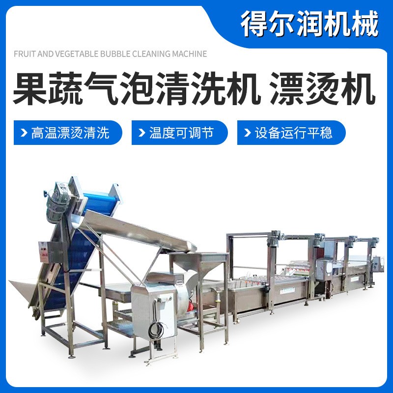預制菜加工設備流水線 果蔬氣泡清洗機 蔬菜漂燙機花椒殺青機