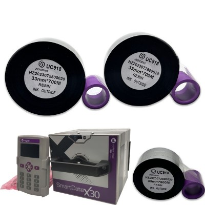 熱轉(zhuǎn)印智能打碼樹脂碳帶TTO碳帶33mm*500m內(nèi)外碳生產(chǎn)日期迪凱馬肯