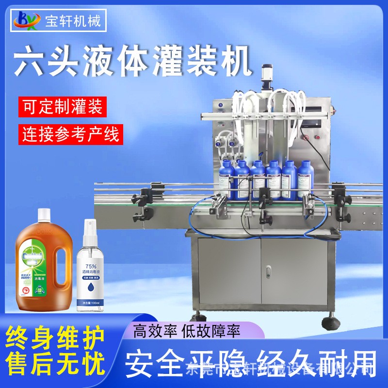 全自動耐腐蝕液體灌裝機清洗劑飲料分裝機白酒香水灌裝機生產線