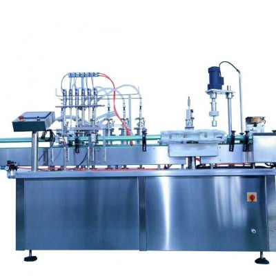 六頭液體灌裝旋蓋機 直線式柱塞泵灌裝旋蓋一體機